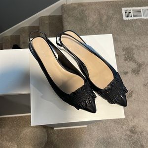 Nine West black flat sling back shoes